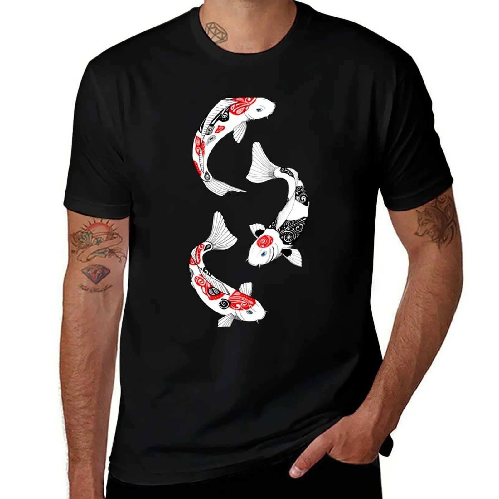 

Fish (3) 100% shirts shirts t shirt designer man cotton for koi t men T-Shirt t man carp