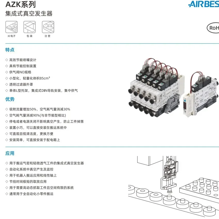 Vacuum generator AZK-S/X/P/L-N/P-F/D combination