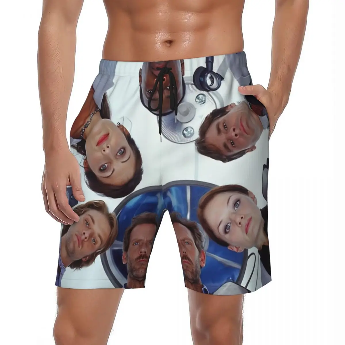 

Купальники Dr. Gregory House, шорты для спортзала, летние шорты для американского телевидения, Гавайские шорты для доски, мужские быстросохнущие плавки для бега и серфинга