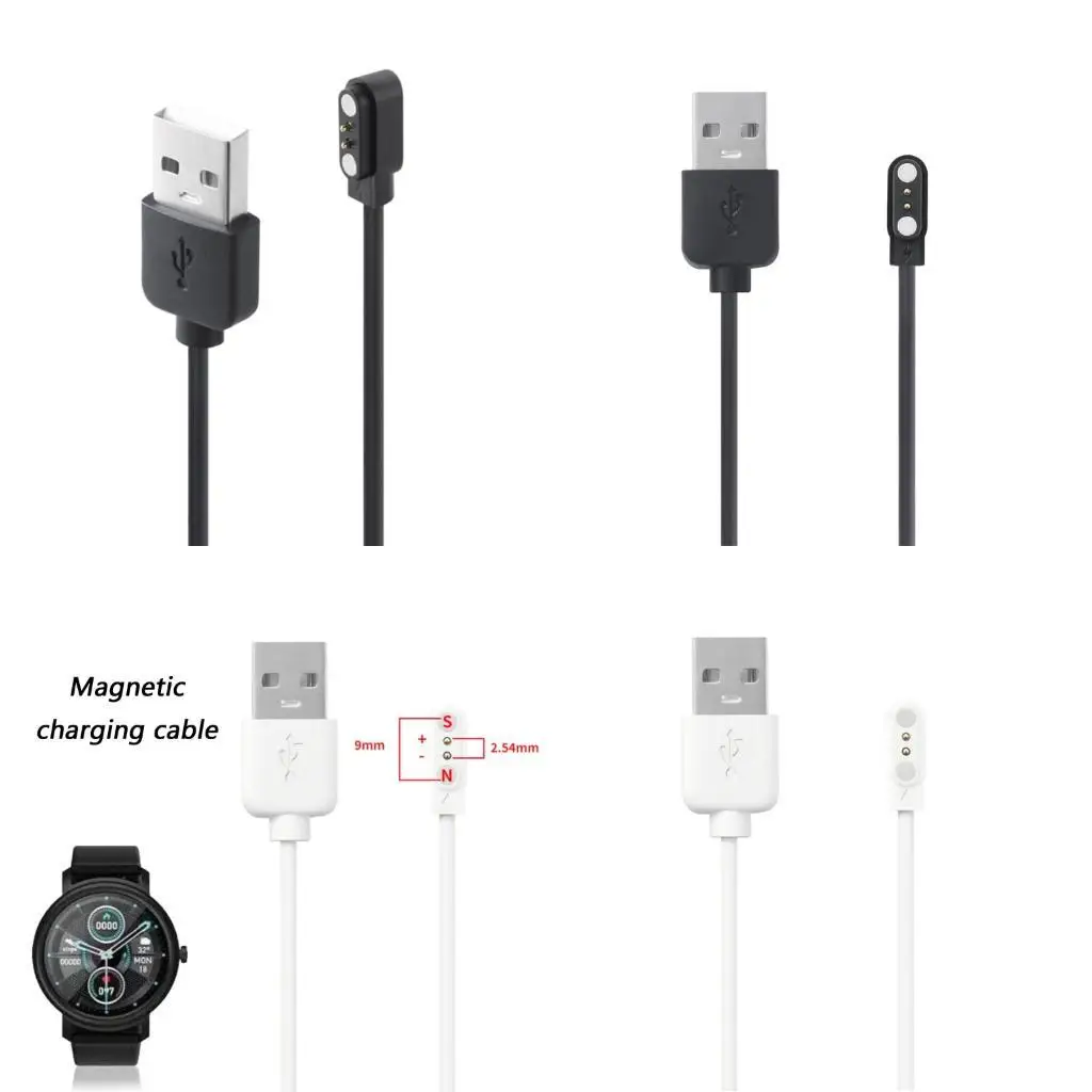

Магнитный USB-кабель для быстрой зарядки 23,62 дюйма, безопасная конструкция с защелкой, ударопрочный для часов T2 Smartwatch