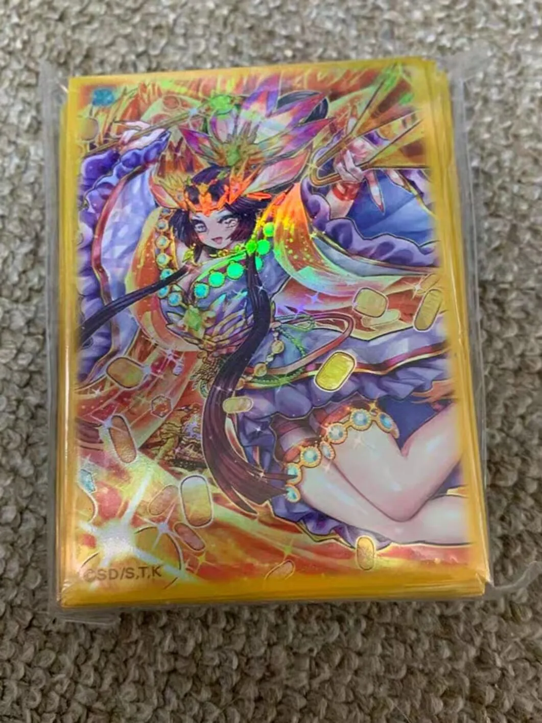 100pcs-yugioh-konami-rush-duel-rd-deity-of-seven-treasures-ryozai-official-collection-sealed-card-protector-duelist-sleeves