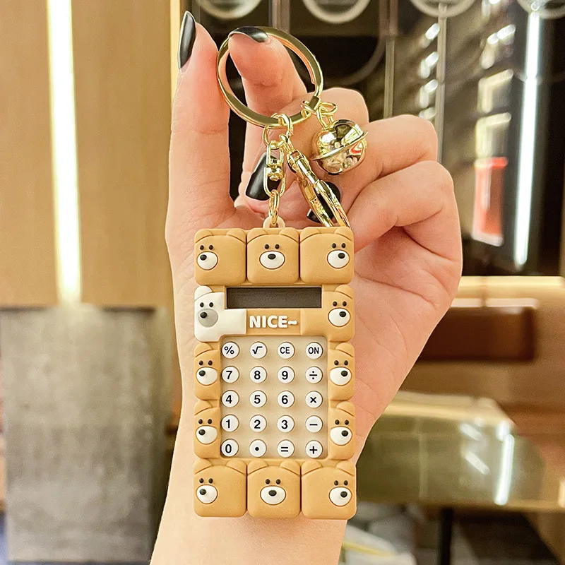 Miniso Llavero con calculadora creativa, colgante de juguete multifuncional, colgante de mochila personalizado