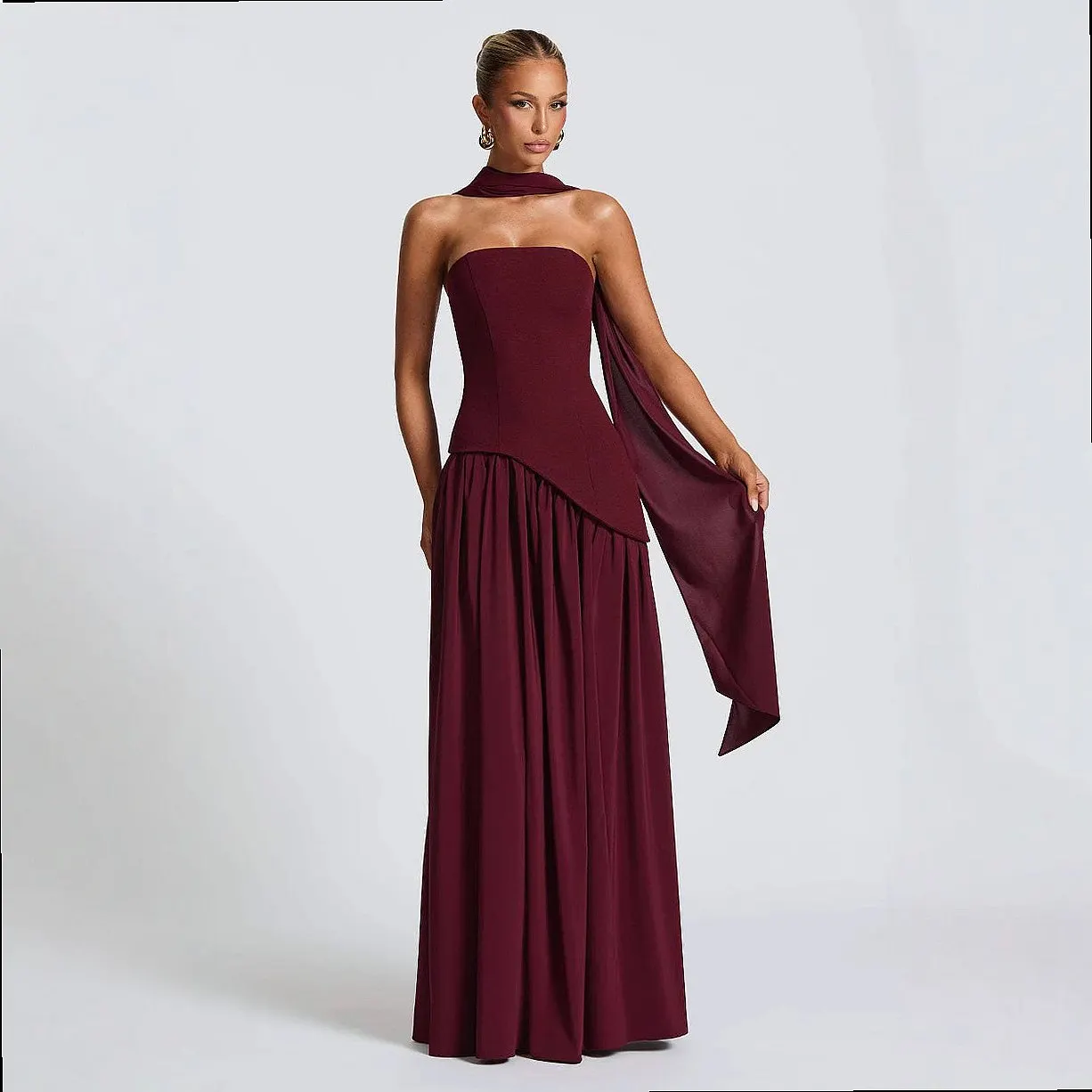 Backless Dress Solid High Slit Bodycon Long Dress Jumpsuit Spring Summer