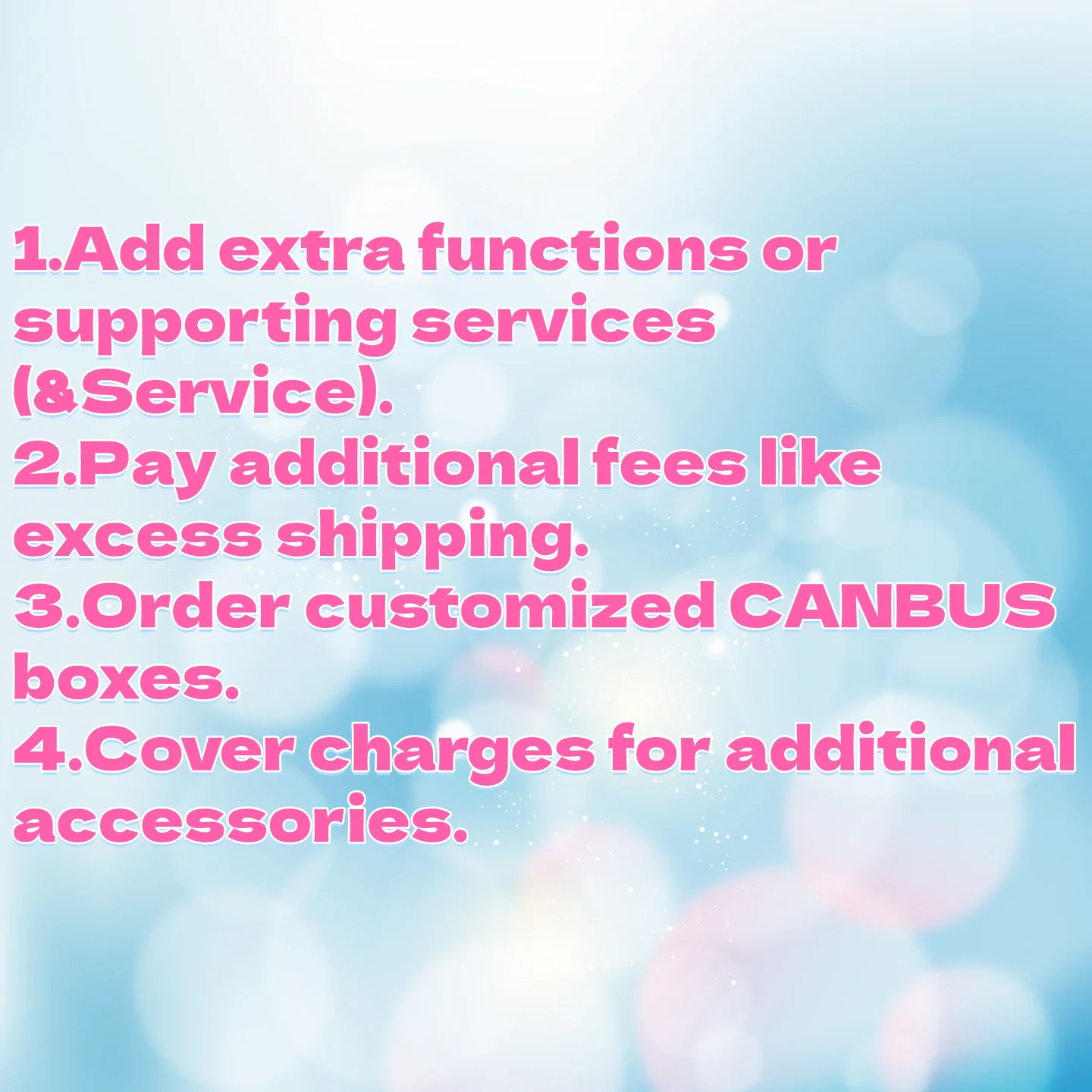 Dedicated Supplementary Payment Link for Additions and Custom Needs