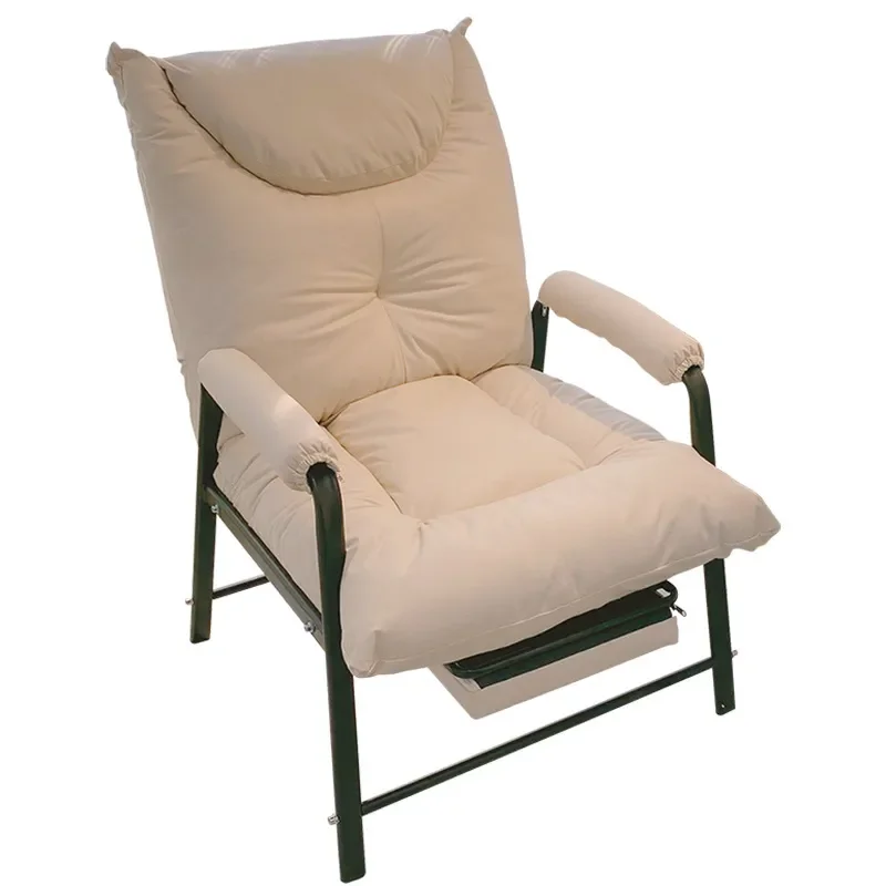 Ergonomic Reclining Computer Chair with Padded Backrest Soft Upholstered Office Desk Seat for Home Study Lounge Relaxation