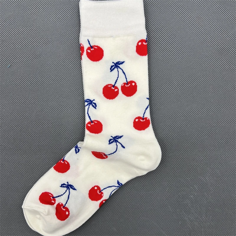 Happy Socks Women\'s Unisex Combed Cotton Sock Cherry Strawberry