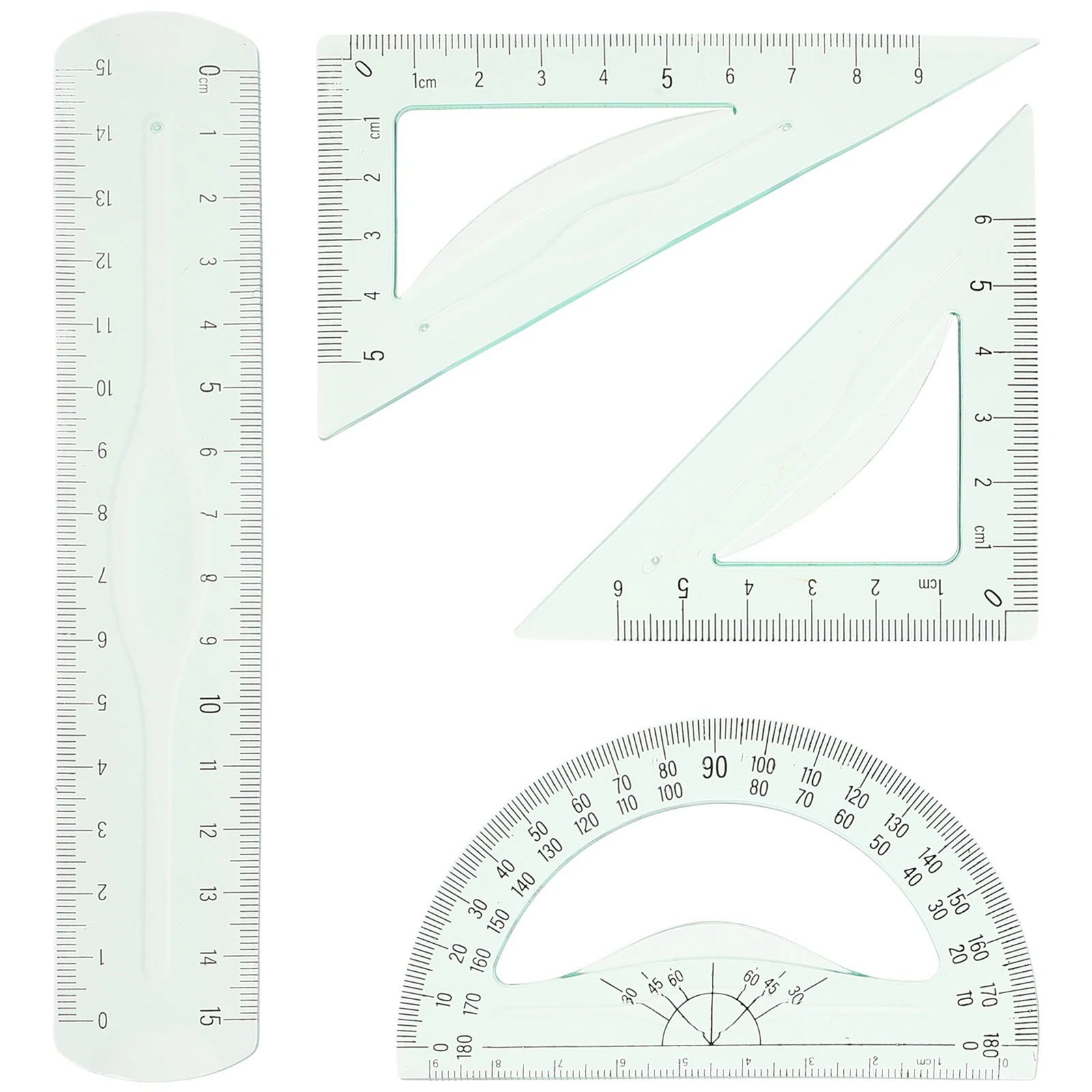 1 Set Drafting Ruler Set Student Protractor Multi- Measure Ruler School Straight Ruler Triangular Stationery