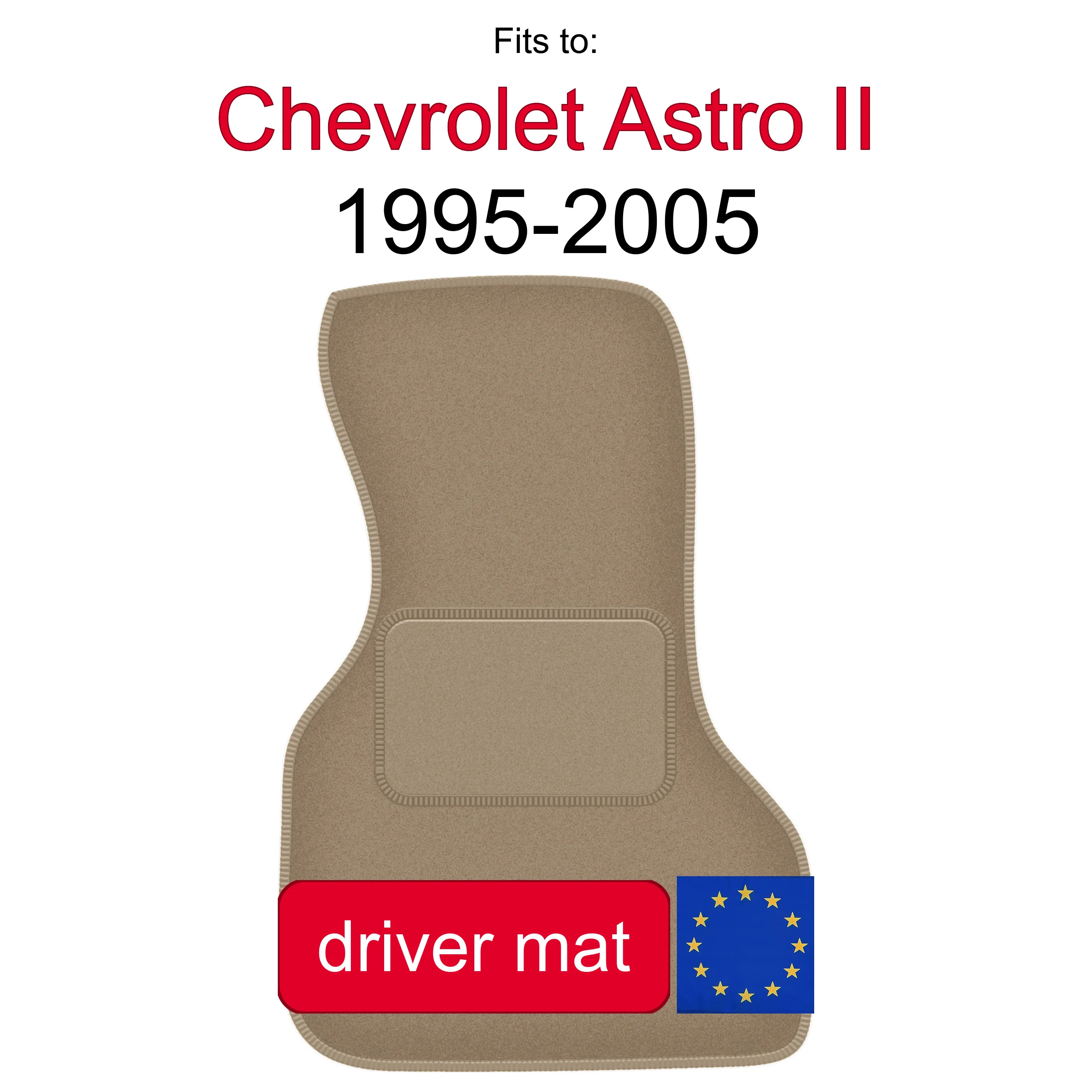 Tapis en velours pour conducteur pour GMC Safari II (1995-2005) - beige, ajusté (1 pièce)