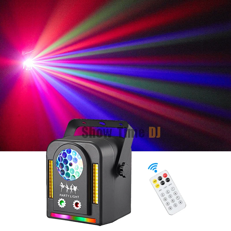 Imagem -03 - Disco Rgb Led Light com Controle Remoto Padrões de Feixe Flower Laser Warm Flash Efeito Fluxo Festa dj Night Club Ktv