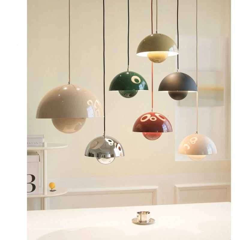 

Modern Colorful Flower Pendant Light Nordic Mushroom LED Hanging Lamp indoor Bedroom Dining Living Room Restaurant Pendant Lamp