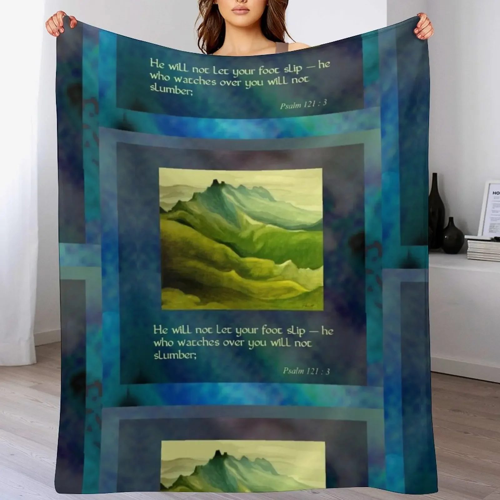 He Will Not Let Your Foot Slip Throw Blanket Elegant Warm Throw Blanket for Hotel Home