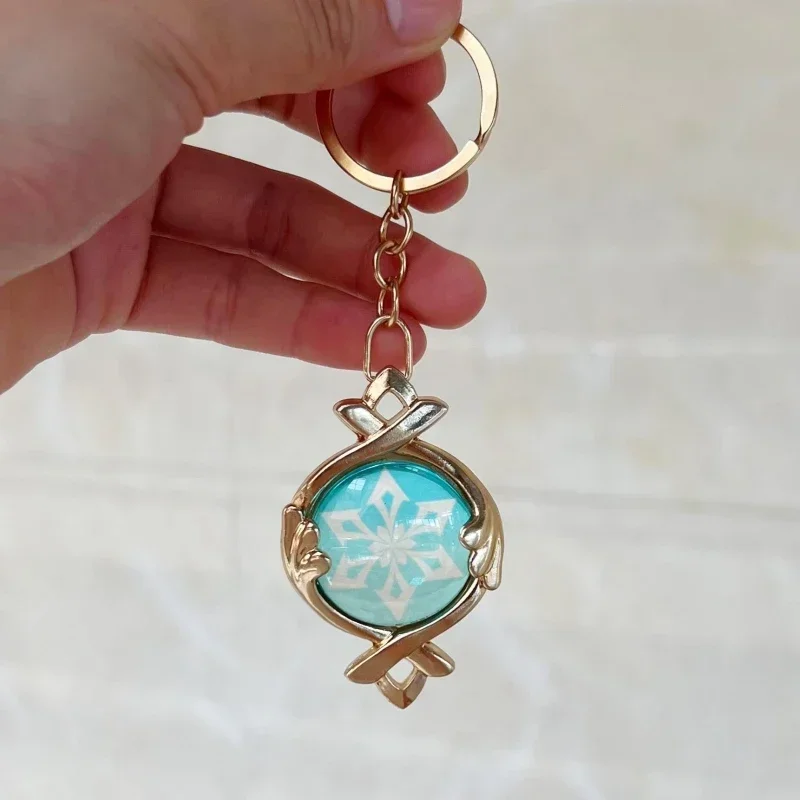 Game Impact Fontaine Sumeru Wanderer Light Pervious Key Chain 7 Element Eye Of Original God Cosplay Toy KeyRing