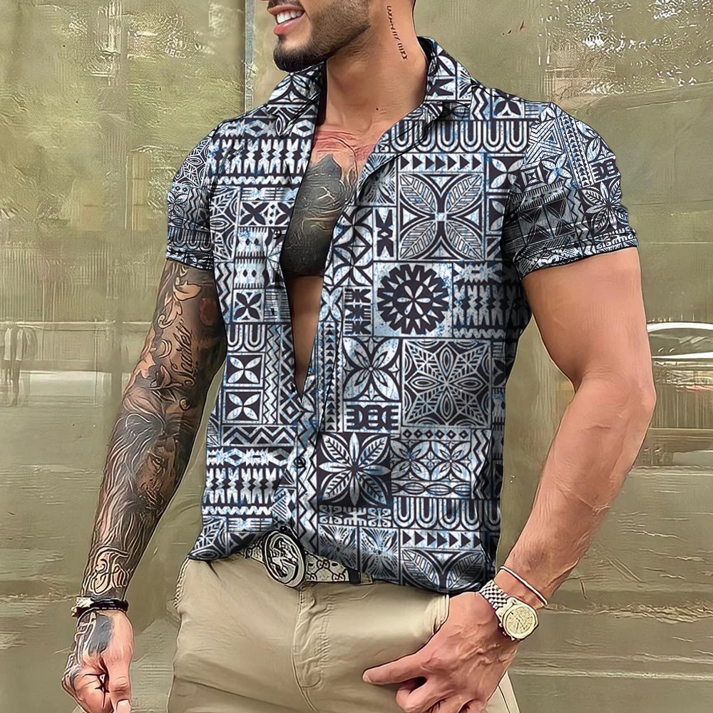 Men'S Casual Social Beachwear Camping Shirts Streetwear 3D Print Short Sleeve Top Luxury Oversized Tee Clothing Vacation Funny