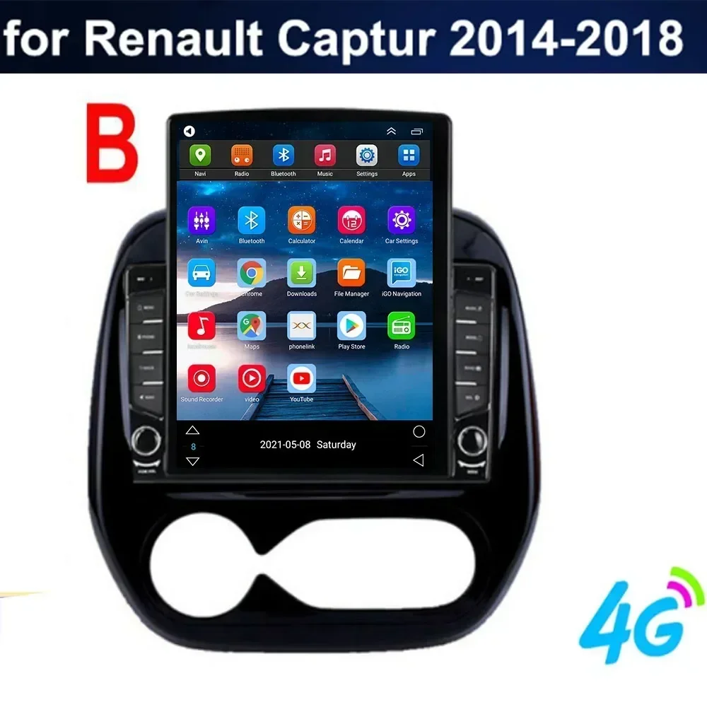 For Tesla Style 2 Din Android 13 Car Radio For Renault Captur 2014-2038 Multimedia Video Player GPS Stereo Carplay DSP RDS Camer