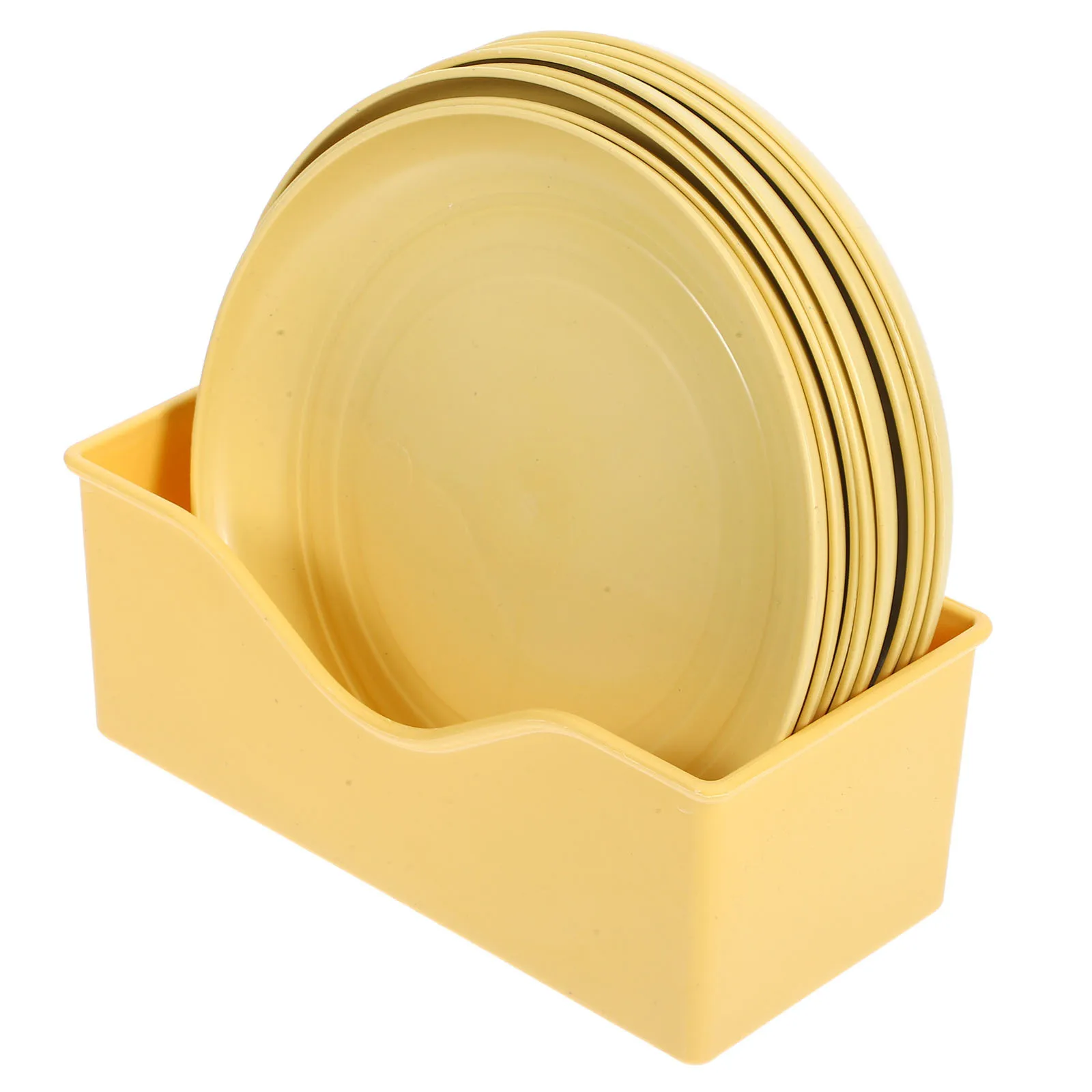 

8Pcs Yellow Shallow Cat Bowls for Kittens Small Pet Food Dishes Unbreakable Flat Plates for Comfortable Mealtime Indoor Cat