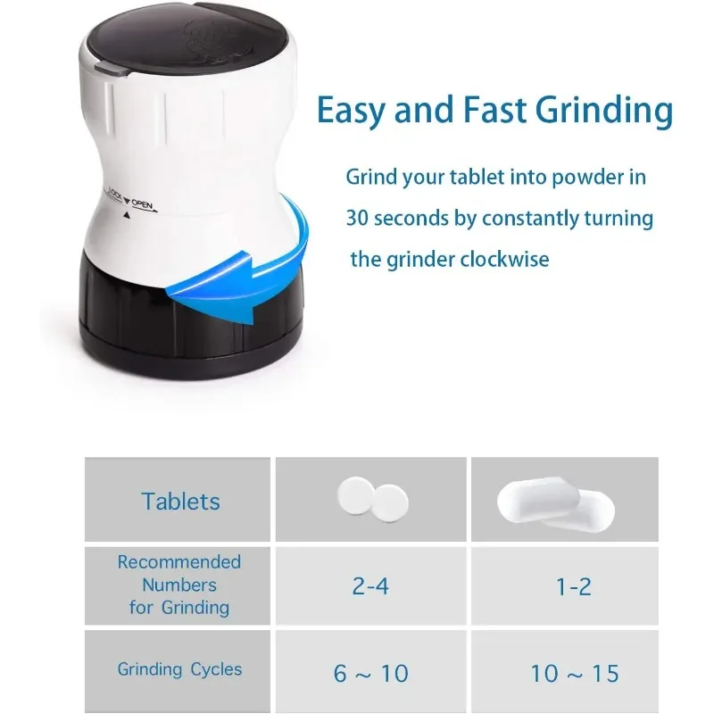 3 in 1Ceramic heart Grind and Pulverize Pills and Tablets to Fine Powder Pill Grinder Crusher Grinder with Pill Box Container