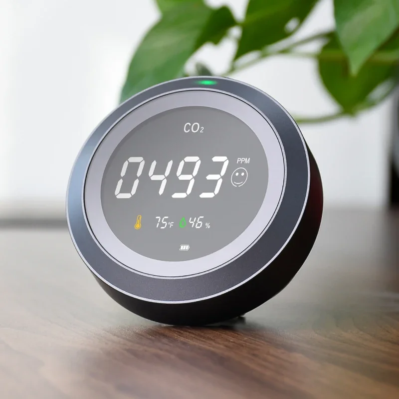 HABOTEST-Mini Qualidade do Ar NDIR Co2 Sensor, Detector de Temperatura e Umidade, Multifuncional, Portátil, 5000 PPM