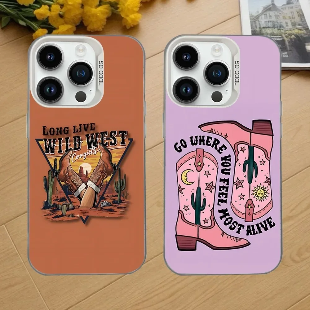 

Beautiful Cool Cowboy Phone Case For iPhone 16,15,14,13,12,11,Mini,Pro,SE,MAX White Matte Shockproof Cover