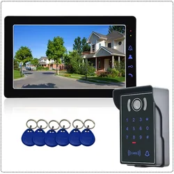 New 9Inch Wired Video Intercom Home System For Apartment Ring Doorbell IR Night Vision IP65 Camera Password FRID Card Access