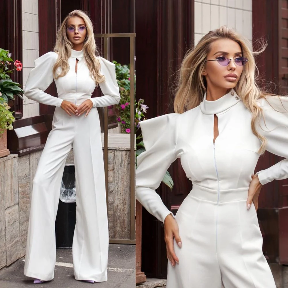 Ivory Women Blazer Jumpsuits Party Work Wear For Ladies Loose Fit Business Tuxedos Guest Wedding Prom Evening Ogstuff