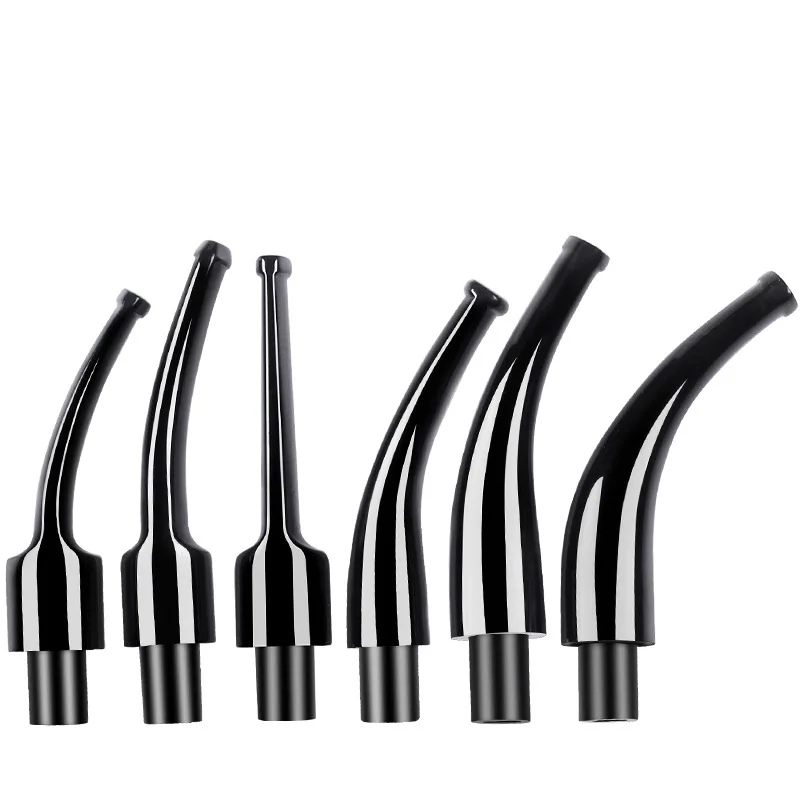 Black Mouthpieces Pipe Stems Tobacco Pipe Stem for Smoking Tool Accessories Bent Taper 9mm Filter DIY Holder
