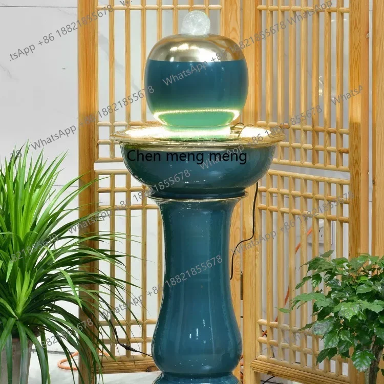 A74New Chinese fountain living room running water ornament circulating water humidifier Jingdezhen ceramic landscape