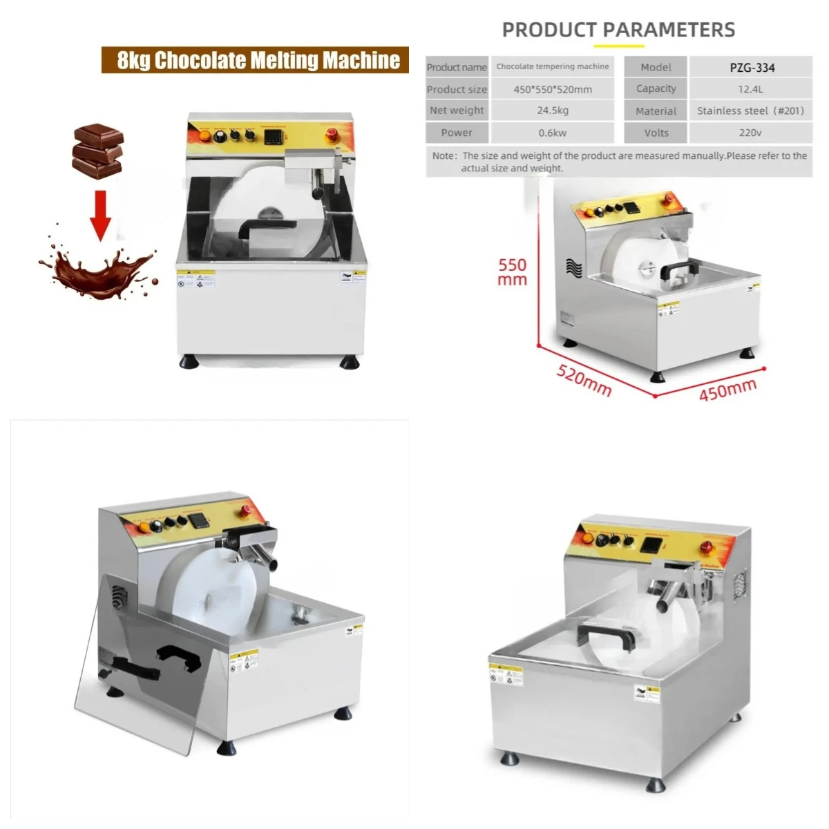 

8kg Home-Used Chocolate Melting Pot Melter Chocolate Enrobing Machine Chocolate Tempering Machine