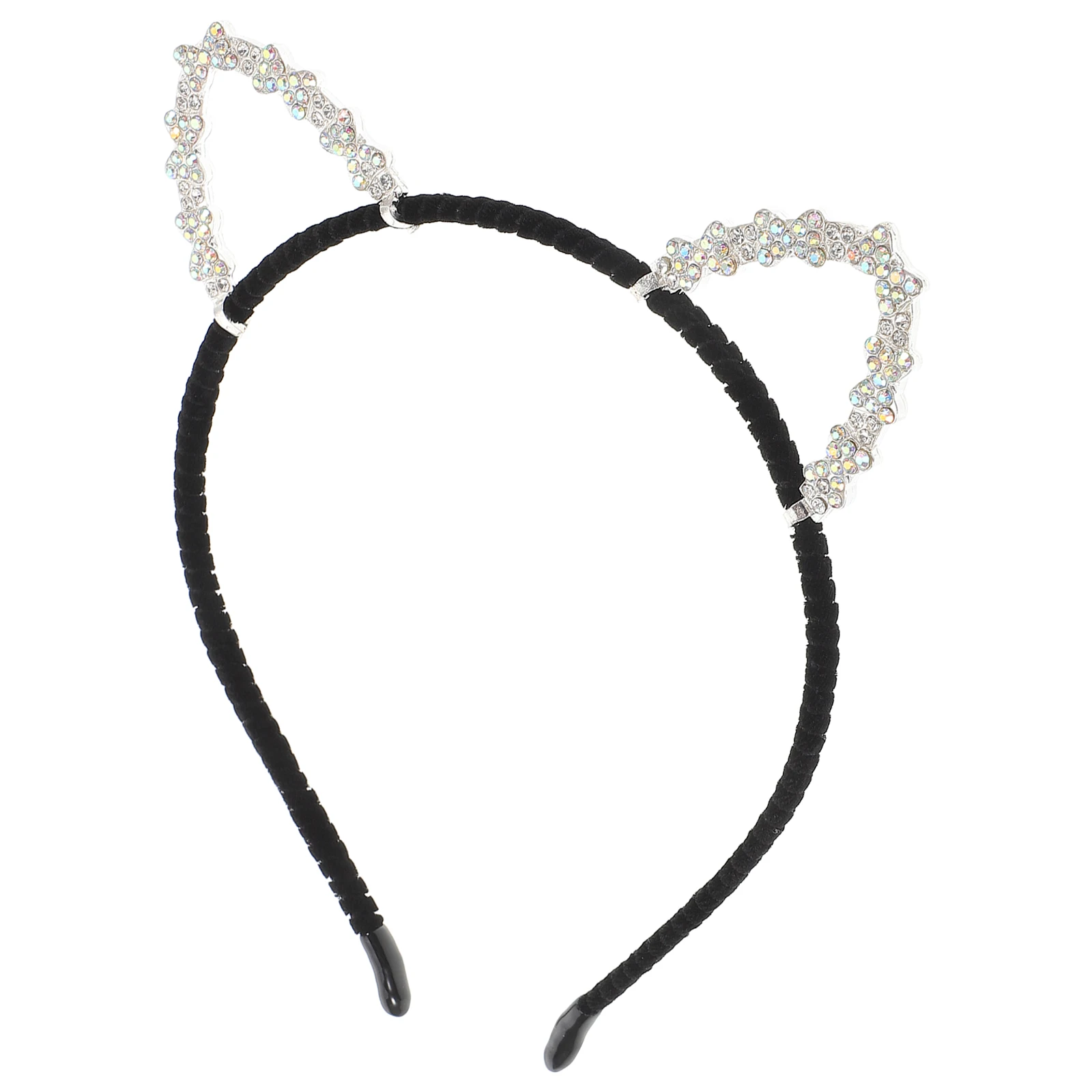

Rhinestone Cat Ears Headb Silver Lightweight Comfortable Halloween Accessory Party Hairb Craftsmanship Occasions Animal