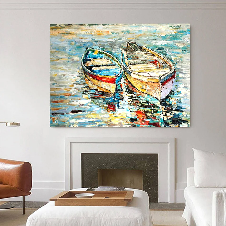 

CHENISTORY Diy Painting By Numbers Crafts Colorful Boat Pictrues By Numbers Handicraft Acrylic Paint Diy Gift For Adults Kids