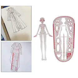 2x Fashion Template Ruler Clothing Measuring Sewing Humanoid Patterns Design