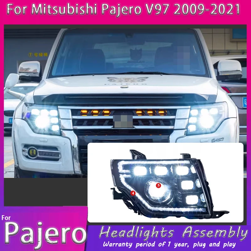 

Для Mitsubishi Pajero V97/V93 2009-2021: Обновленные передние фары с динамическими проекционными линзами, светодиодные автофары в сборе