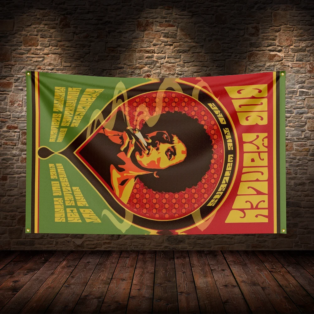 3x5 Ft R-Reggae Bob Marleys and Furiouss Flag Warrior Movie Poster Adventure Tapestry Background Yard Idea For Party Banner Tabl