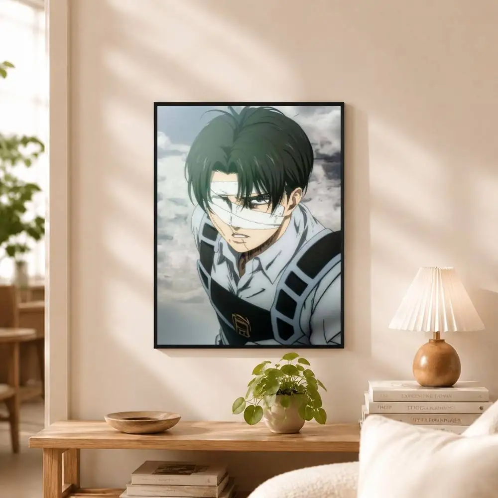 A-Attack on Titan Levi Ackerman Poster Waterproof Wall Art Sticker For Bar Living Room Vintage Decor High Quality Print Gift