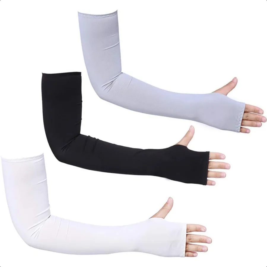 

Bacophy, 3 пары рукавов с отверстиями для большого пальца, для женщин и мужчин, защита от ультрафиолета, охлаждение, UPF 50, удобный длинный чехол на руку