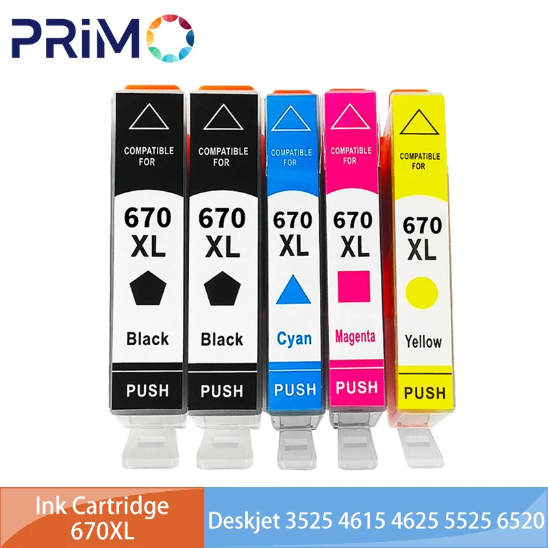 670 670XL Ink Cartridge Compatible for HP670 for HP Deskjet 3525 4615 4620 4625 5525 6520 6525 6526 CZ117AL Ink Cartridges