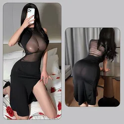 Sexy Dress Mesh see through tight fitting thin dress Casual women's dresses Woman clothing dress for ladies 60 years xxx sexshop