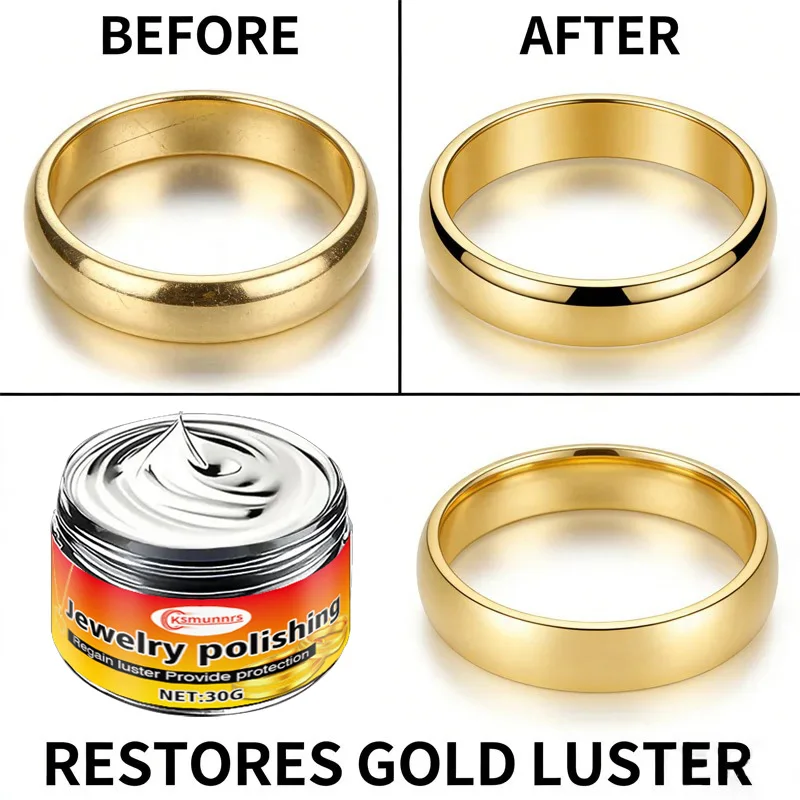 Jewelry Polishing Cream for Silvery Platinum Jewelry - Tarnish & Oxidation Remover Shine Enhancing Gentle Long-Lasting Polish