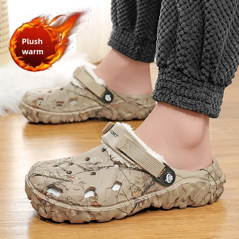 YRZL Mens Slippers Sandals for Men Clogs Autumn Winter Bedroom Plush Home Cotton Slipper Cute Warm Non-slip Indoor Women Slipper