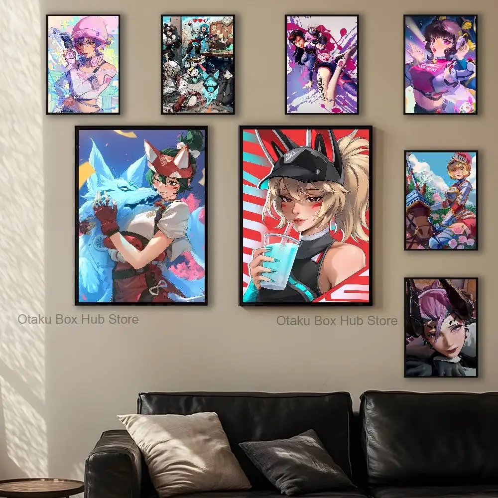 Game O-OverwatchS Poster High Quality Dorm Living Room Aesthetic Wall Decoration Painting Stickers Gift