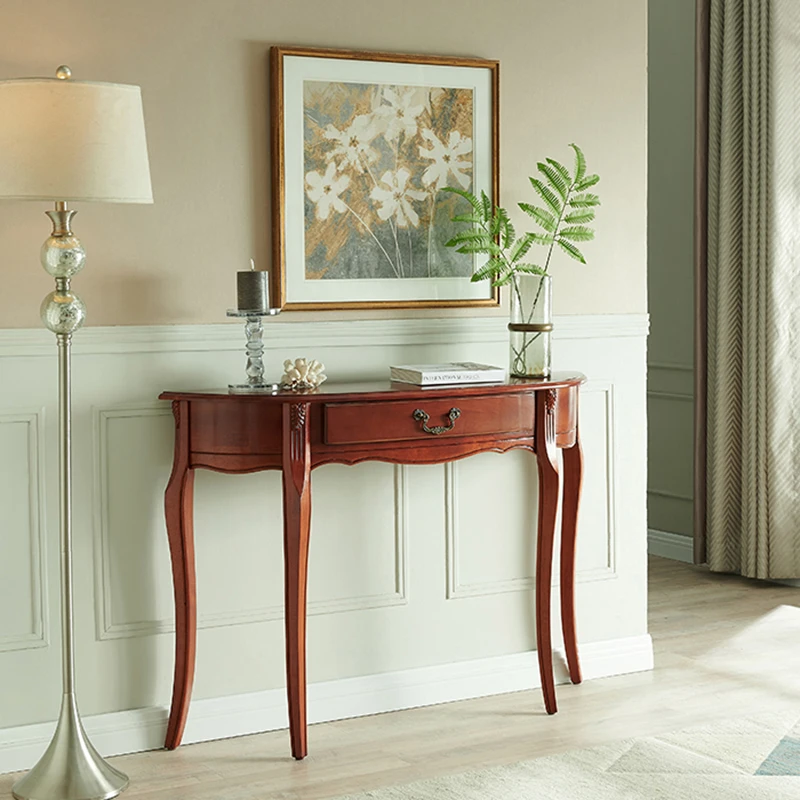 European Vintage Console Table Luxury Beauty Modern Simple Console Table Entrance Hall Living Room Tavolo Salotto Furniture