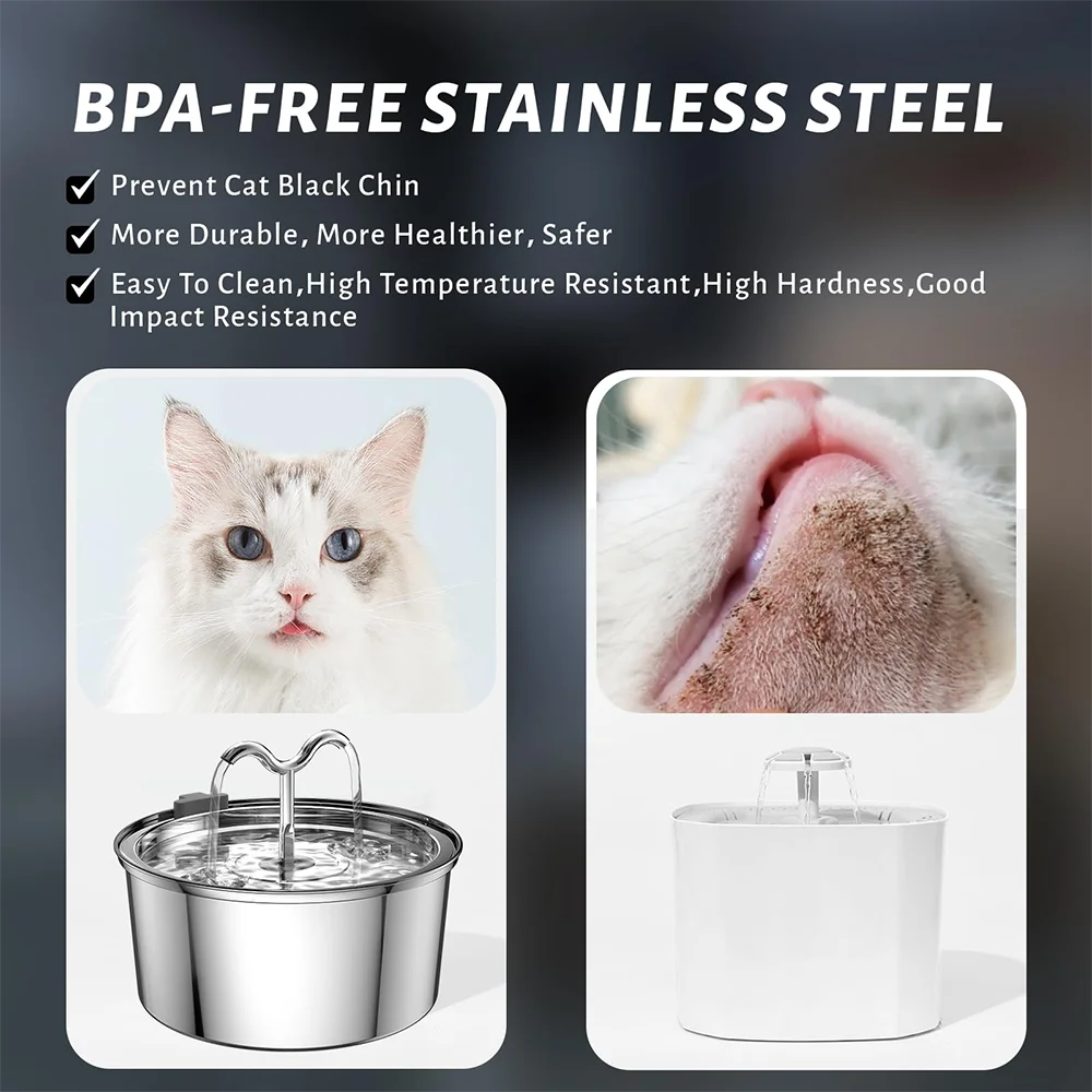 3.2L/108oz Large Capacity Stainless Steel Pet Water Dispenser Ultra-Quiet Automatic Dog Watering Bowl Cat Dog Watering Supplies