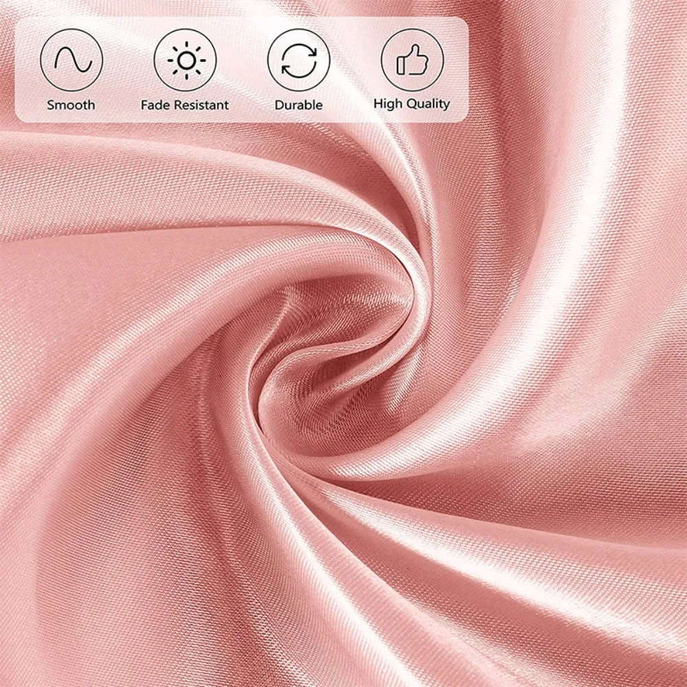 High-end Smooth Round Satin Tablecloth Imitation Silk Solid Color Table Cover Bright Table Decoration Banquet