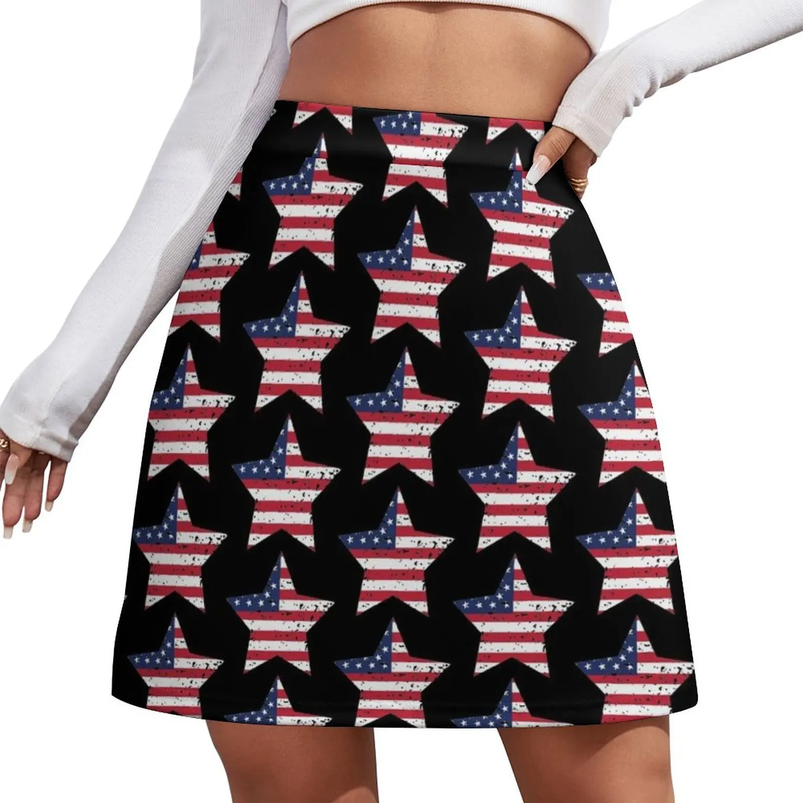 

USA America Star Mini Skirt women's skirts trend 2026 Clothing sexy short mini skirts fairy core Mini Skirt
