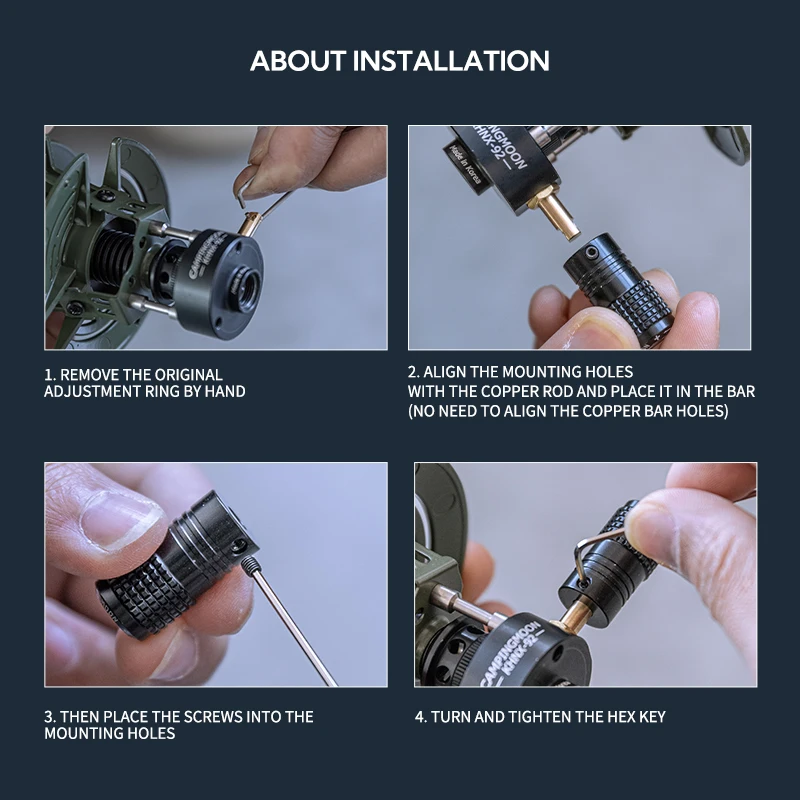 CAMPINGMOON MBK-27 portable reusable durable alloy  Alloy Knob Switch butane gas stove camping lantern adapter for camping stove