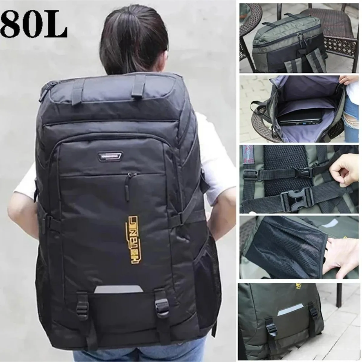 80L Super Large Capacity Package Men or Women High Quality Luggage Bags Adding Enlarge Widen Capacity Family Big Travel Backpack