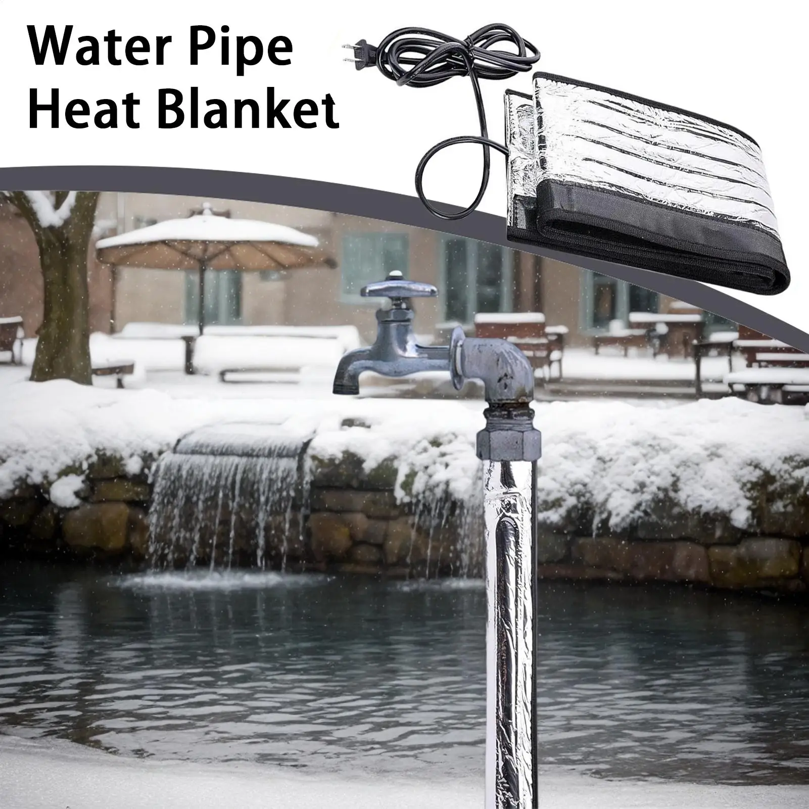 

Водопровод, тепловое одеяло, водопроводные трубы, нагреватель, изоляционная лента, одеяло, крышка из алюминиевой фольги, изоляционный экран нагревателя, рукав для трубки