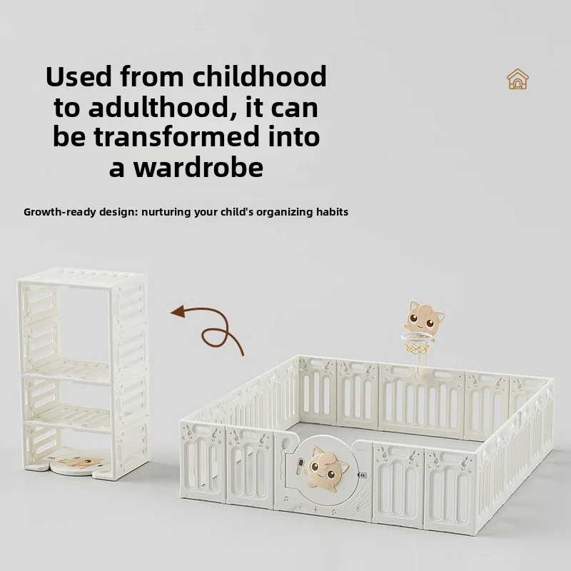 Playpen Bayi dengan Matras, Area Bermain Aman Indoor Outdoor, Pusat Aktivitas Anak dengan Matras Merangkak Anti-Selip, Playpen Lipat dengan Gerbang