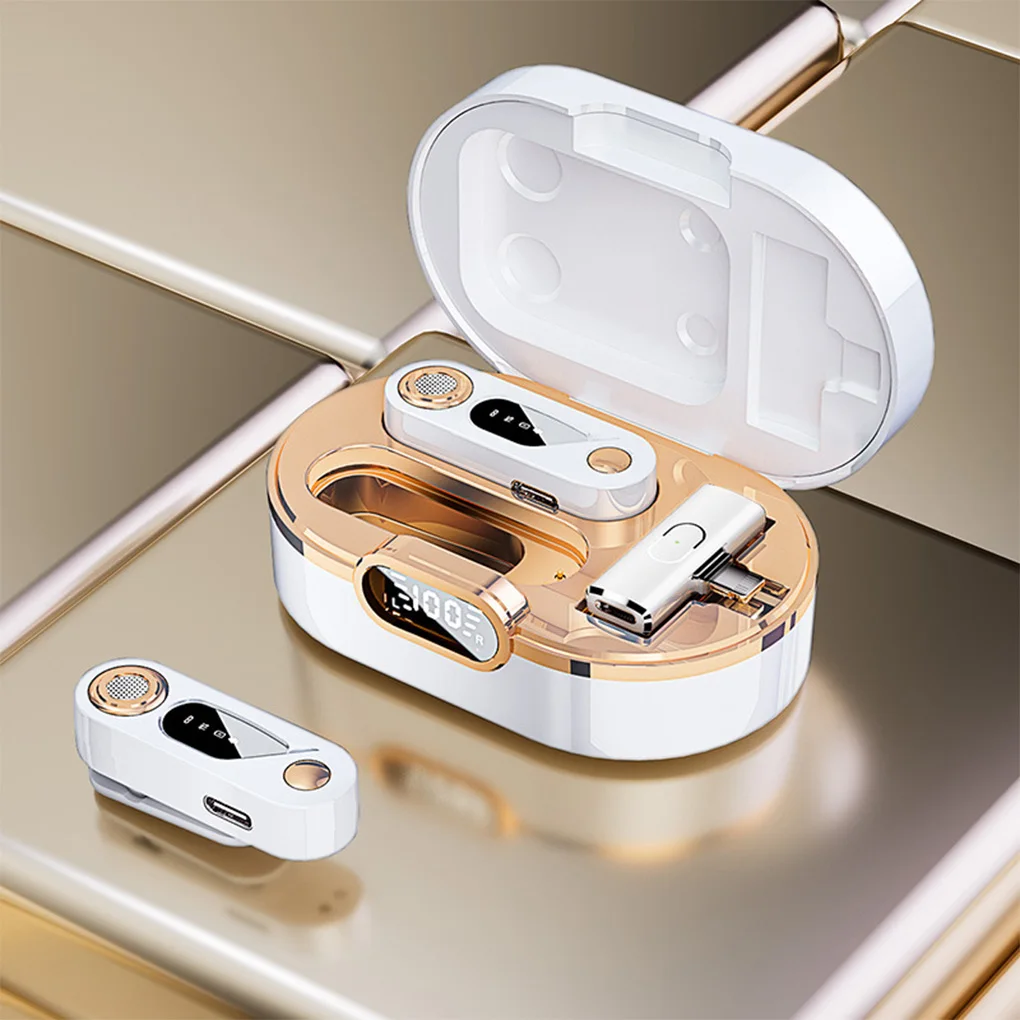 2.4G 무선 마이크 전문 옷깃 마이크 클립 마이크 듀얼 디지털 소음 감소 지연 없음 플러그 플레이