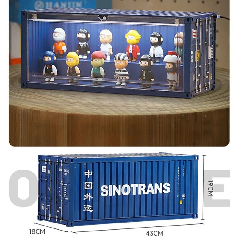 Ship Model Container Model Display Storage Cabinets Luminous Container Ornaments Collection Gifts Blind Boxes Freight Containers