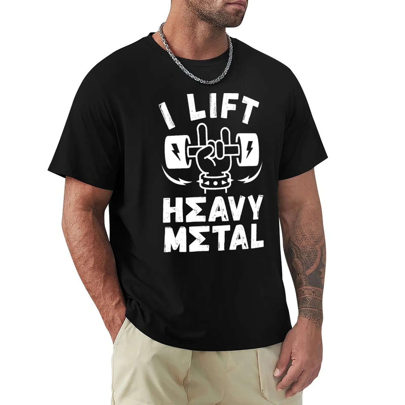 I Lift Heavy Metal T-Shirt Worker Basic Short Sleeve Tee